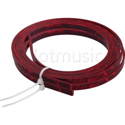 2 pcs 5 Feet Celluloid Acoustic Guitar Binding Purfling Strip 5mm x 1.5mm Red Pearl