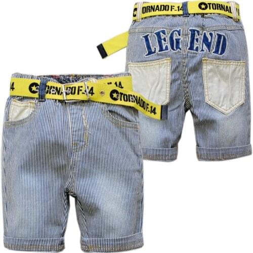 4025 elastic waist stripe summer knee length 50% length elastic boy pants casual kids boy summer fashion