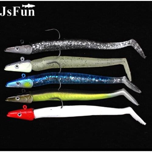 5Pcs/lot Silicone Fishing Lure Lead Head 10g/11cm Artificial Wobblers Jigging Bait Soft Lure Sea Bass Carp Fishing Tackle YE63