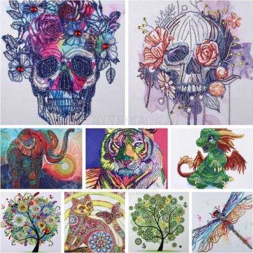 Special Shaped Diamond Painting Butterfly tree Wolf Owl Flower t DIY 5D Partial Drill Cross Stitch Kits Crystal Rhinestone Arts