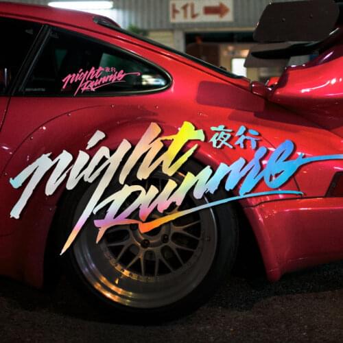 Car Styling and Decals Vinyl Japanese Night Runner Auto Rear Windshield Window Engine Hood Fender Stickers Applique