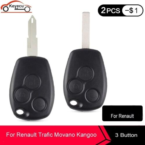KEYECU 10/20/50pcs 3 Button Remote Key Shell Case For Renault Trafic Vivaro Primastar Movano Kangoo 2 Clio 3 NE72/VA2 Blade