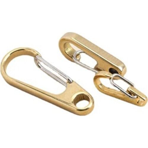 D Ring Shape Pure Brass Carabiners Clips Keychain Hook Spring Snap Loop Indoor Outdoor Tools for Backpack Camping Hiking
