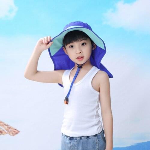 Kids Sun Hat Wide Brim Bucket Cap Children Beach Hat Girls Boys Travel Sun Hats Casual Fisherman Summer Caps
