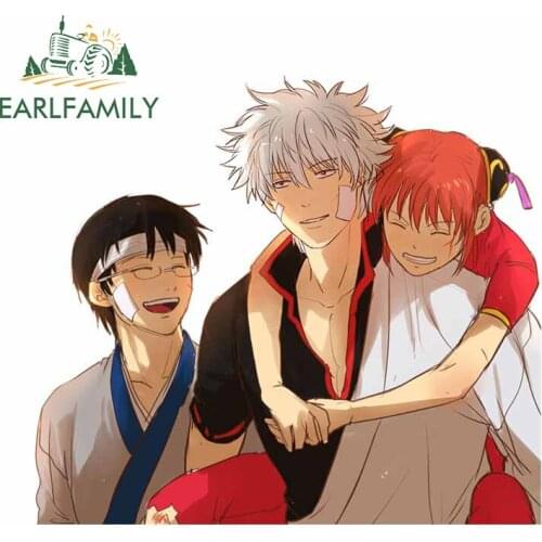 EARLFAMILY 13cm x 11.6cm For GINTAMA Car Stickers Vinyl Car Wrap Decal Car Accessories Occlusion Scratch For JDM SUV RV