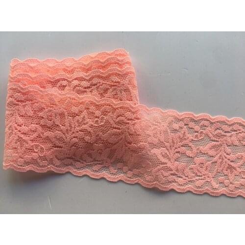 1 Meter Pinkish-orange Elastic Lace Fabric Stretch Lace Trim DIY Sewing/Garment/Apparel Accessories 5.5cm Free Shipping