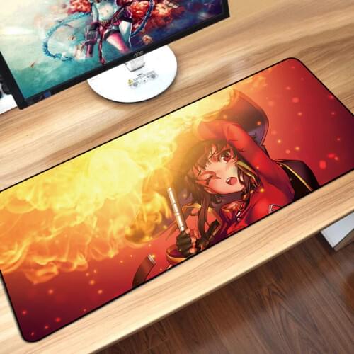 Sovawin Anime Gaming Mouse Pad 900x400mm XL Large Keyboard Mousepad Locking Edge Speed Gamer Desk Mat For Megumin For Laptop
