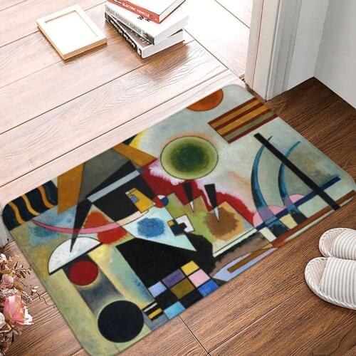 Kandinsky Swinging Famous Abstract Doormat Carpet Mat Polyester Anti-slip Floor Decor Bath Bathroom Kitchen Living Room 40x60