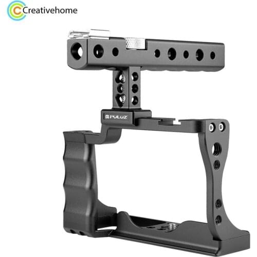 PULUZ Video Camera Cage Stabilizer with Handle for Canon EOS M50 (Black)