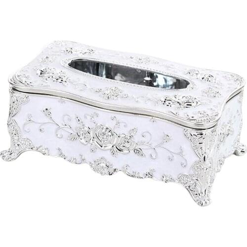 Retro Storage Tissue Box Paper Napkin Holder Dispenser Organizer Rose Tissue Box For Living Rooms Restaurants