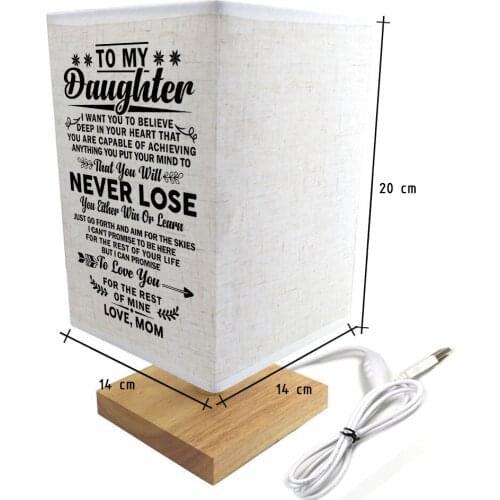 Mom To My daughter Reading lamp Booklight bedside printed a meaningful blessing content he will continue beautiful gift