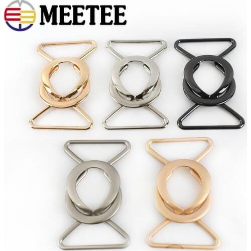 Meetee 2/5pcs ID23/31/40mm Metal Buttons Coat Belt Combined Buckles for Garment Bags Button Sewing Craft Supplies Accessories