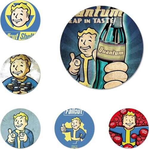 Fallout new vegas desktop icon Icons Pins Badge Decoration Brooches Metal Badges For Clothes Backpack Decoration 58mm