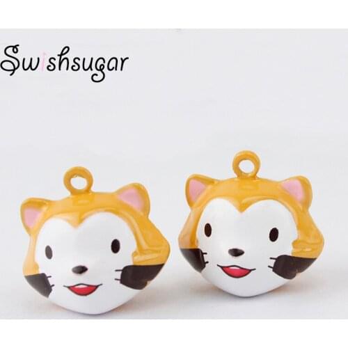 Cute Fox Enamel Cartoon Bells Christmas Tree Hanging Bell Charms Decor DIY Craft Accessories