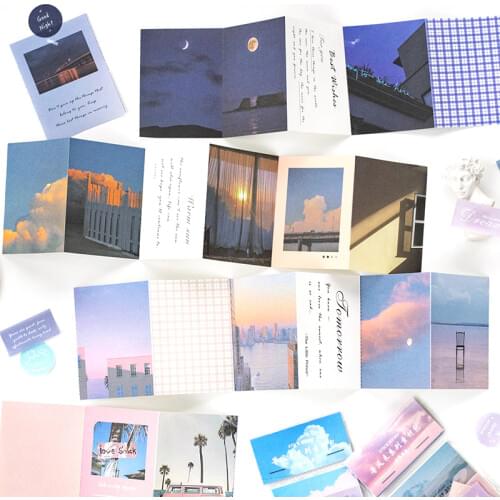 JIANWU 30 Sheets Fresh INS Style Landscape Material Paper Set Kawaii Tearable Memo Pad Material Journal Decoration Stationary