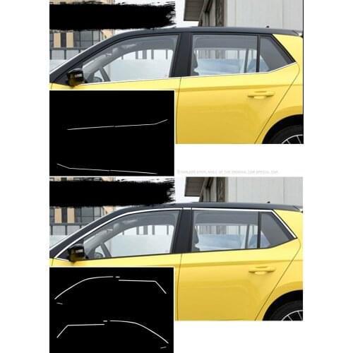 Stainless steel Exterior Window Sill Lid Trims car accessories for skoda fabia 2015 2016 2017 2018 fabia mk3 Car Styling