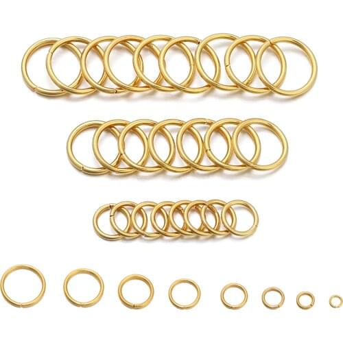 50-200PCS/Lot 3-10mm Gold Open Jump Rings Split Rings Stainless Steel Connector for DIY Jewelry Findings Accessories Supplies