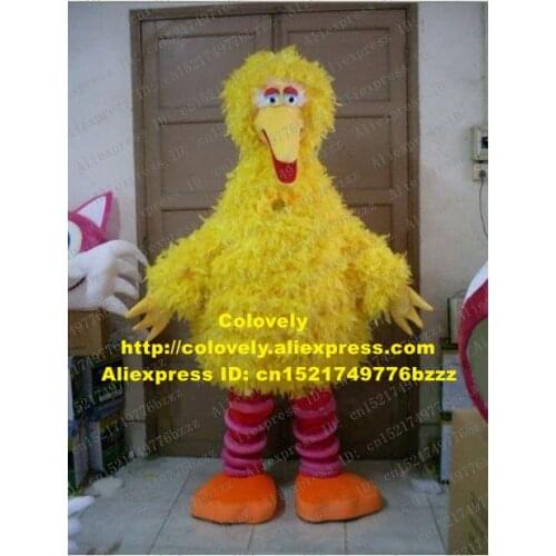 Likable Yellow Big Bird Mascot Costume Mascotte Sesame Street Plush Long Fur With Large Chubby Body Adult Size No.534 Free Ship