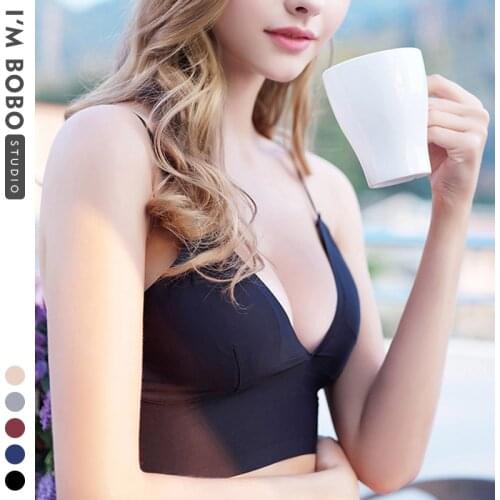 Sexy Bralette Bralet Crop Top Bra Wireless Brassiere Intimates Camis For Women Padded Strappy Lingerie black