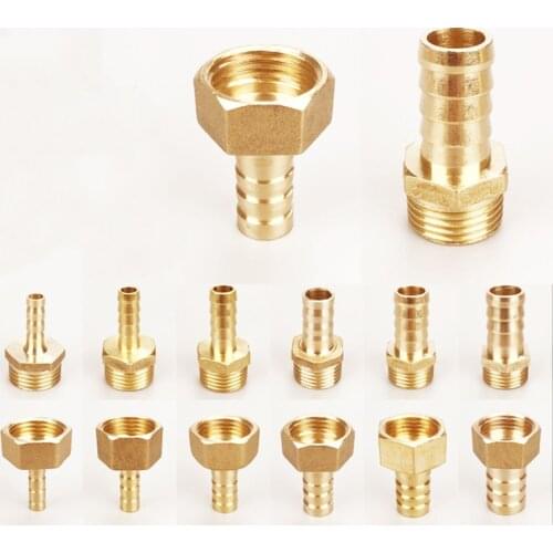 4/ 6/8/10/12/14/16/19/20/25mm Hose Barb x 1/8" 1/4" 3/8" 1/2" 3/4" 1" BSP Female Male Thread Brass Barbed Pipe Fitting Connector