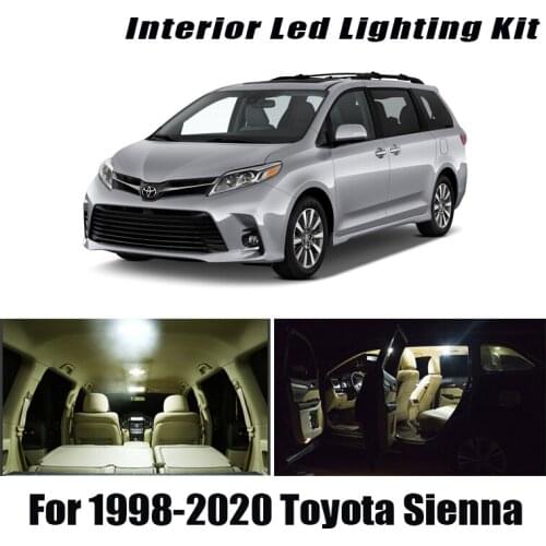Canbus For Toyota Sienna 1998-2019 2020 Vehicle LED Interior Dome Map Light License Plate Lamp Kit Car Lighting Accessories