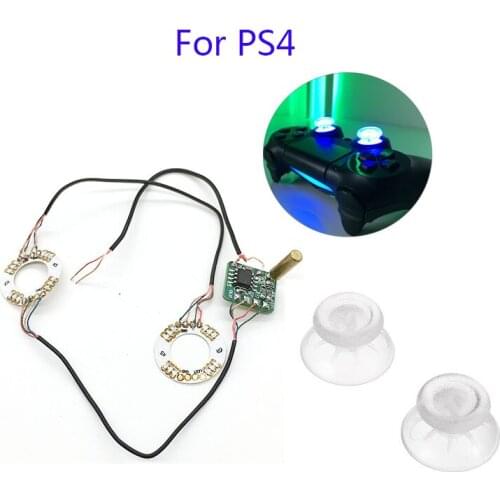 DIY Button Transparent Analog Joystick Caps Led Light Fits For PS4 For Platstation 4 Controller