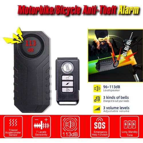 Waterproof Wireless Bike Alarm Motorcycle Electric Car Vehicle Scooter Boat Alarm Security Vibration Sensor Anti-theft Alarm