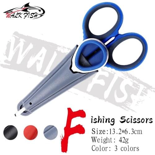 WALK FISH Fishing Scissors Multi-function Fishing Line Cutter Clipper Nipper Hook Scissor Braid Line Cutter Hook Remover Tackle