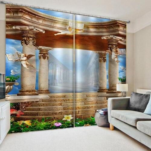 Customized size Luxury Blackout 3D Window Curtains For Living Room roman stereoscopic curtains 3d curtain