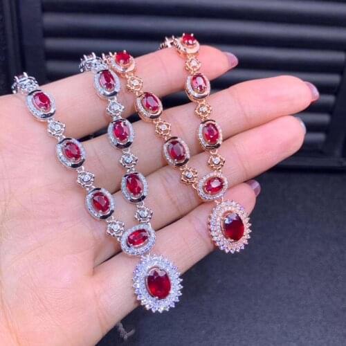 Exquisite big sale glorious red Ruby gem pendant of women necklace jewelry birthday party gift natural ruby noble characteristic