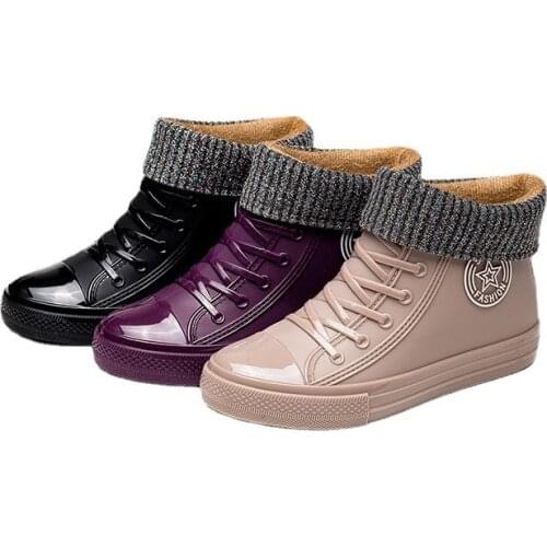 Korean Fashion Four Seasons Rain Boots Non-slip Tread Water Martin Boots Cute Trend Water Shoes