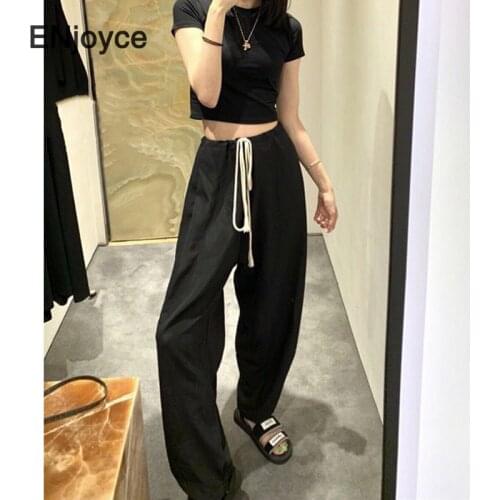 Women Loose Harem Pants Women High Waist Waistband Drawstring Trousers Running Sports Hip Hop Pant Femme
