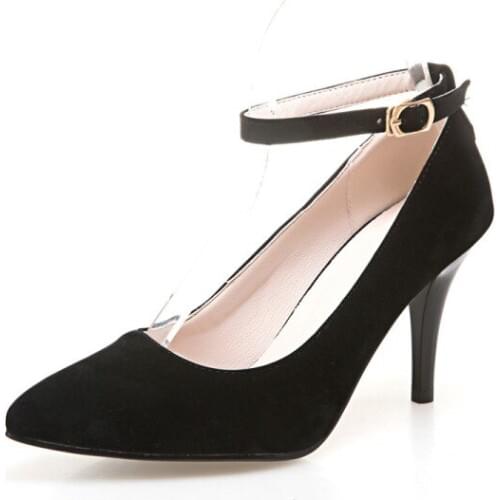 Big Size 11 12 13 14 15 16 ladies high heels women shoes woman pumps Sharp-pointed, thin-heeled buckle, shallow-mouthed Marijane