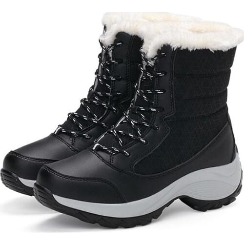 Winter Waterproof Non-slip Women Snow Boots Shoes Plus Size 38-42 Size Thick Fur Platform Warm Botas Mujer 2020 Black Booties
