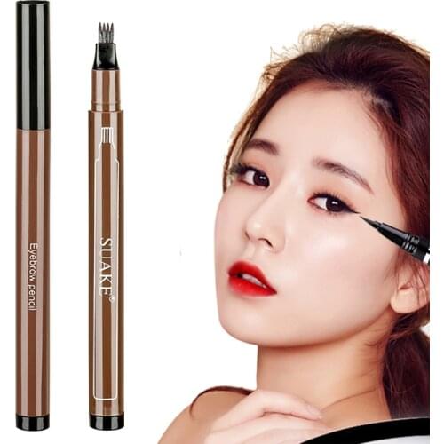 1pc 4Head Eyebrow Marker Pencil Waterproof Microblading Eyebrow Thin Tattoo Pen Eyebrows Shades Makeup Eye Brow Pencil TSLM1