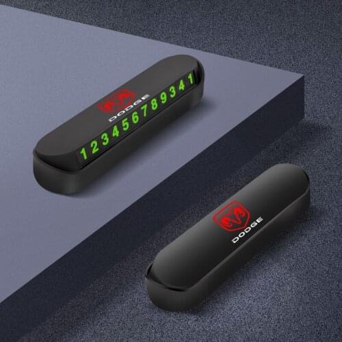 1Pcs ABS Car Temporary Parking Card Luminous Auto Phone Number Card Plate For Dodge Ram 1500 Caliber Charger Caravan Journey
