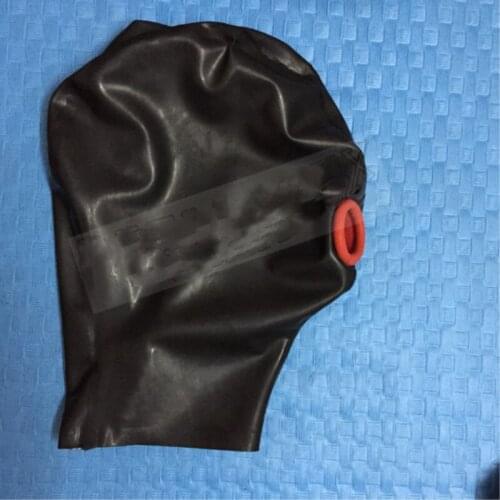 100% Latex Hood Mask Rubber Mask Sexy Mask with Zip on Back for Party