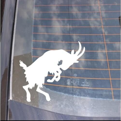 16.3CM*15.1CM Goat Decorate Pattern Car Door Car Sticker Vinyl Decal Accessories Black/Silver N1093