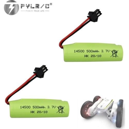 2PCS 3.7V 500Mah 14500 rechargeable Battery Voor DE35 DE38 Dubbelzijdig Rc Tumbling Stunt Afstandsbediening controle Auto