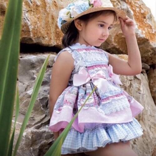2020summer Spain Girls Dress Vest-Princess Dress Baby Girls Cotton Sweet Lolita Dress Kids Dresses for Girls Party Holiday Dress