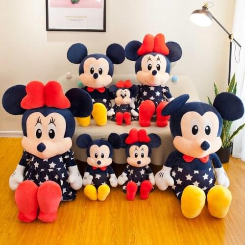35cm/45cm/55cm/75cm Kawali Large Couples Anime Plush Mickey Minnie Doll Soft Stuffed Plush Cute Doll Kids Toys Girls Gift