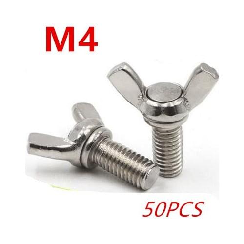 50PCS/Lot M4*8/10/12/16/20/25/30mm 304 Stainless Steel Butterfly Blot Wing Screw Clow Blot