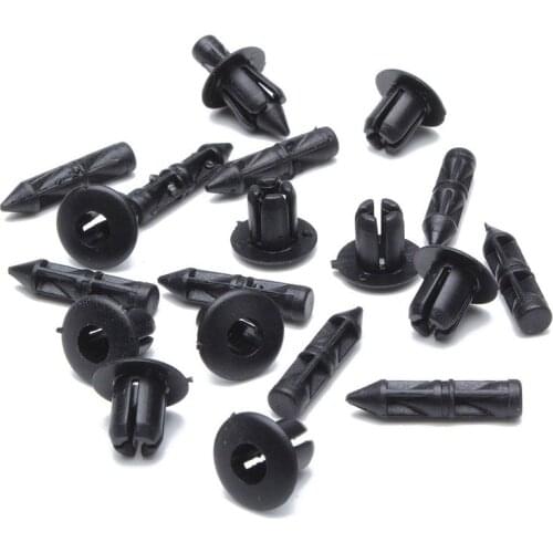 50x Plastic Rivet Bike Fairing Trim Panel Fastener Clips 6mm For Honda Yamaha Black