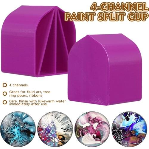 8oz Acrylic Pour Cup , 4 Channels Paint Pouring Split Cup Art Pour Supplies Injection Split Cup Art Pouring Cup