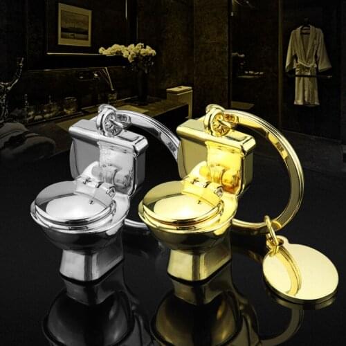 1pcs Cars Key Rings Toilet Antistatic Cute Quality Brand-new Stainless-steel Anti-lost Gifts Car Styling Automotive-parts