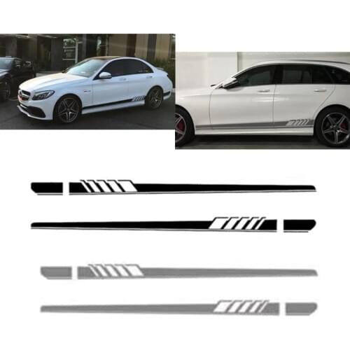 Car Sticker Racing Stripe Body Side Skirt For Benz C Class W205 AMG Edition 507