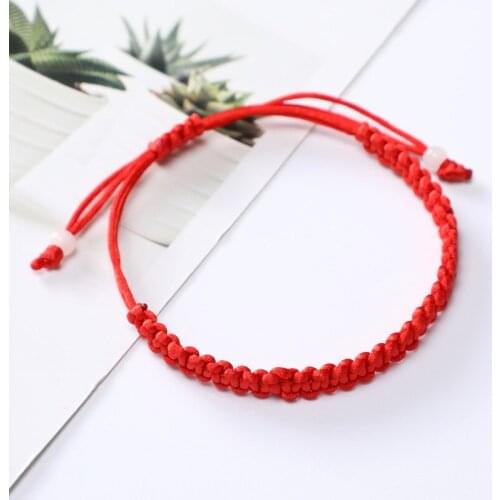 3 Colors Lucky Charm Tibetan Bracelets & Bangles For Women Men Couples Adjustable Handmade Knots Red Rope Bracelet