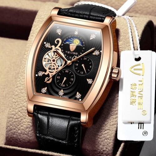 Tourbillon Male Wristwatches For Men Watches Casual Automatic Mechanical Watch Luxury Brand Waterproof Moon Phase Clock Man
