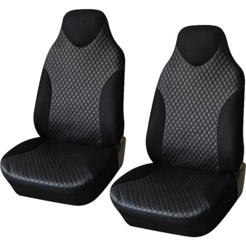 AUTOYOUTH 2PCS Automobiles Bucket Seat Covers Car Interior Accessories Universal Fit Non-Detached Headrest Front Car Seat Cover