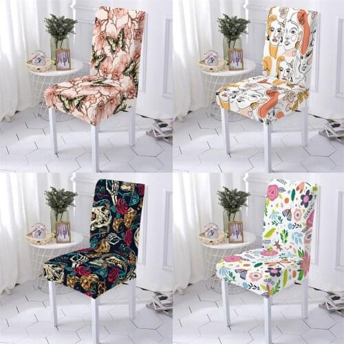 Plant Style Gaming Chair Cover For ChildrenS Chair Cover With Back Flowers Skeleton Pattern Abstract Printing Socks For Chairs